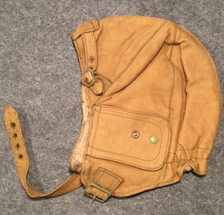 Early Canvas Motorcyclist’s Helmet, 1940