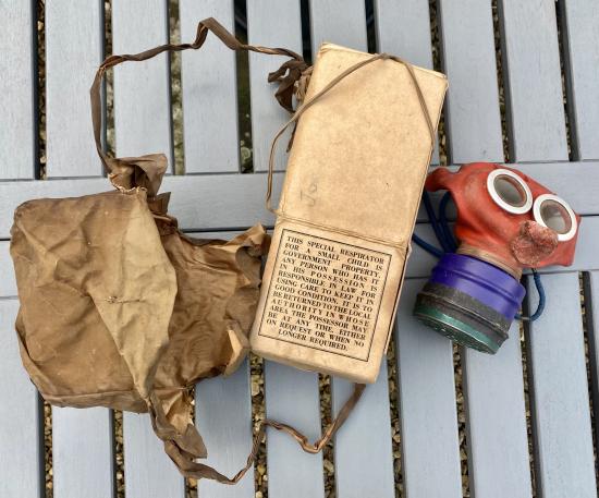 WW2 Child’s Gas Mask in Box